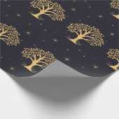 ミッドナイトエレガンス：ダーク結婚ブルー ラッピングペーパー (角)