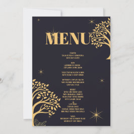 ミッドナイトエレガンス：ダーク結婚ブルー 招待状