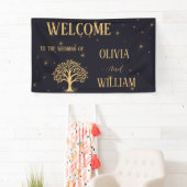 ミッドナイトエレガンス：ダーク結婚ブルー 横断幕 (インサイチュ)