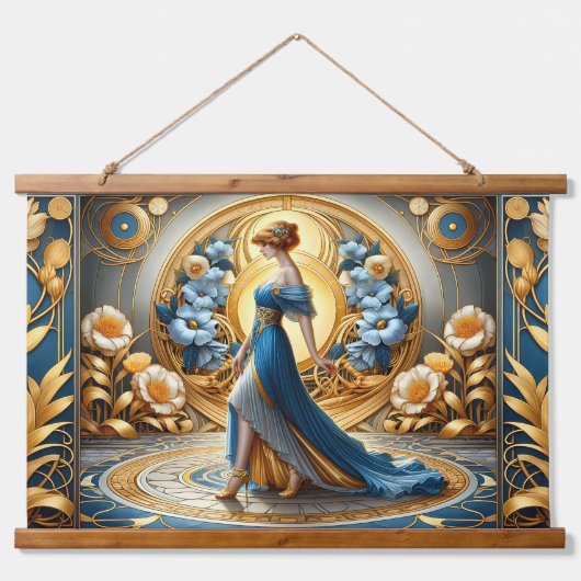 ミッドナイトエレガンス(フローラフレーム) 吊り下げ型タペストリー (正面)