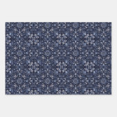 ミッドナイトエレガントブルークリスマスの画像 ラッピングペーパーシート (正面3)