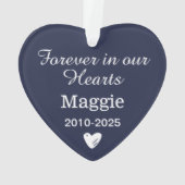 ミッドナイトエレガントブルーペットメモリアル写真記念 オーナメント (裏面)