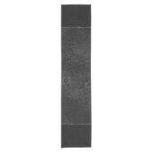 ミッドナイトオニックスロマンス |ブラック・サティニグランジ・ダマスク ショートテーブルランナー (正面)