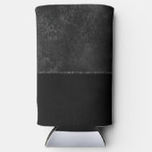 ミッドナイトオニックスロマンス |ブラック・サティニグランジ・ダマスク スリム缶クーラー (正面)