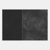 ミッドナイトオニックスロマンス |ブラック・サティニグランジ・ダマスク ラッピングペーパーシート (正面)
