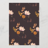 ミッドナイトオレンジボタニカルウォーター結婚カラー 招待状 (裏面)