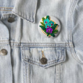 ミッドナイトオーキッドボタン – 暗い美しいで開花Dare 缶バッジ (インサイチュ)