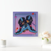 ミッドナイトカウボーイウェスタンブーツウォールクロック スクエア壁時計 (ホーム)