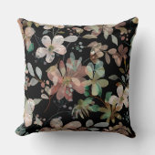 ミッドナイトガーデンの水彩色:Ethereal開花 クッション (正面)