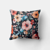 ミッドナイトガーデンシンフォニープリント | はっきりしたフローラ | クッション (裏面)