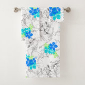 ミッドナイトガーデンハワイアンハイビスカスコーディネート – ターク バスタオルセット (インサイチュ)