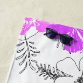 ミッドナイトガーデンハワイアンハイビスカスフローラバイオレット ビーチタオル (インサイチュ)