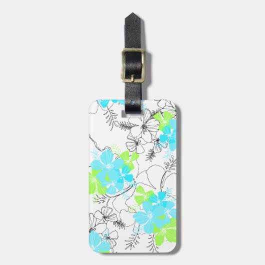 ミッドナイトガーデンハワイアンハイビスカスラゲッジタグ ラゲッジタグ (正面縦)