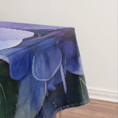 ミッドナイトガーデンバイオレットアジサイの水彩色 テーブルクロス (インサイチュ)
