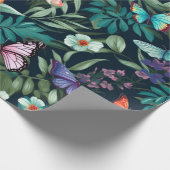 ミッドナイトガーデンバタフライアンドフローラ ラッピングペーパー (角)