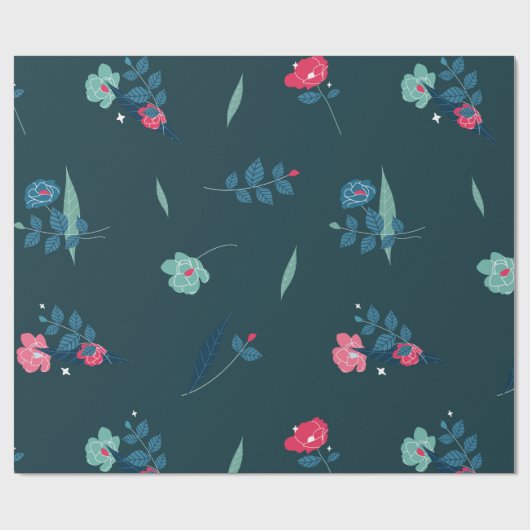 ミッドナイトガーデンフローララッピング紙 ラッピングペーパー (フラット)