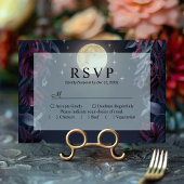 ミッドナイトガーデンムーンウェディングRSVPカード 出欠カード