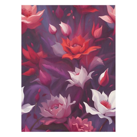 ミッドナイトガーデン開花セレナーデウォーターカラー テーブルクロス (正面)