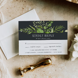 ミッドナイトガーデン |食事の選択RSVPカード 出欠カード