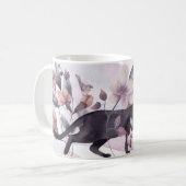 ミッドナイトキャットと満月コーヒーマグ コーヒーマグカップ (正面左)