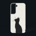 ミッドナイトキャットシルエットフォンケース SAMSUNG GALAXY S22ケース<br><div class="desc">黒猫が未知の世界に視線を向けて描写お洒落、謎とエレガンスを加えたシルエットを作り出す。</div>