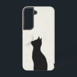 ミッドナイトキャットシルエットフォンケース SAMSUNG GALAXY S22ケース<br><div class="desc">黒猫が未知の世界に視線を向けて描写お洒落、謎とエレガンスを加えたシルエットを作り出す。</div>