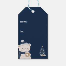 ミッドナイトクリスマス | ネイビー、シルバー、ゴールド ギフトタグ