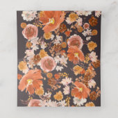 ミッドナイトクリームフローラ秋結婚椅子のテーブル プレイスカード (内部開封)