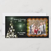 ミッドナイトグリーンのクリスマスツリーあなたの写真 シーズンカード (正面)