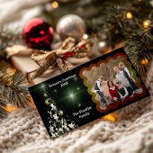 ミッドナイトグリーンのクリスマスツリーあなたの写真 シーズンカード