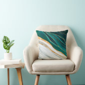 ミッドナイトグリーン、ターコイズ、および金ゴールドの水色 クッション (椅子)