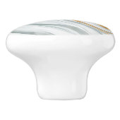 ミッドナイトグリーン、ターコイズ、および金ゴールドの水色 セラミックノブ (側面)