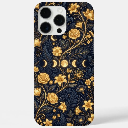 ミッドナイトゴールドボタニカルブルーム Case-Mate iPhoneケース (裏面)