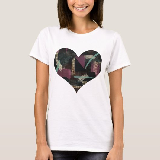 ミッドナイトサーカス抽象芸術ハート図形 Tシャツ (正面)