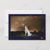 ミッドナイトシナ金ゴールドムーンスターズ結婚写真 サンキューカード (裏面)