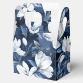 ミッドナイトシフォンのホワイトマグノリアパターン フェイバーボックス (オープン)