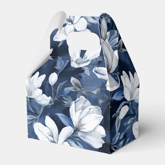 ミッドナイトシフォンのホワイトマグノリアパターン フェイバーボックス (正面サイド)