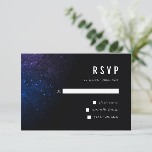 ミッドナイトスカイ輝く&スターズ銀河系結婚ズ 出欠カード (スタンド正面)