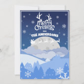 ミッドナイトスカイ飛んでいるでサンタそりとトナカイ シーズンカード (正面)