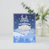 ミッドナイトスカイ飛んでいるでサンタそりとトナカイ シーズンポストカード (スタンド正面)