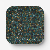 ミッドナイトスカイ アブストラクション ペーパープレート (正面)