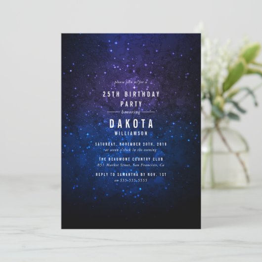 ミッドナイトスカイ&スター輝くズ銀河系バースデーパーティー 招待状 (スタンド正面)