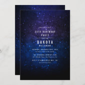 ミッドナイトスカイ&スター輝くズ銀河系バースデーパーティー 招待状 (正面/裏面)