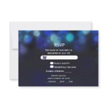 ミッドナイトスカイ ボケ ライト RSVP ウェディングカード 挿入ページ