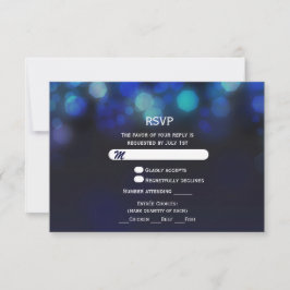ミッドナイトスカイ ボケ ライト RSVP ウェディングカード 挿入ページ