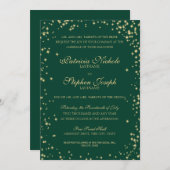 ミッドナイトスターズトゥインクルスカイエメラルド結婚ズ 招待状 (正面/裏面)