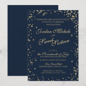 ミッドナイトスターズトゥインクルスカイSweet sixteen誕生日 招待状 (正面/裏面)