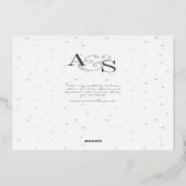 ミッドナイトスターズムーンサンシナ結婚スシルバー 箔招待状 (裏面)