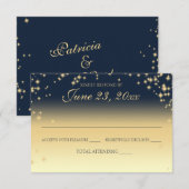 ミッドナイトスターズ 輝く結婚式の返信 出欠カード (正面/裏面)