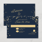 ミッドナイトスターズ 輝く結婚式の返信 出欠カード (正面/裏面)